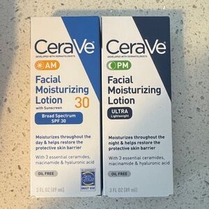 CeraVe AM (SPF 30) and PM Facial Moisturizing Lotions bumdle